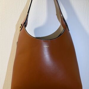 Coach Brown Leather Hobo Bag with Crescent Silhouette